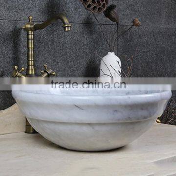 Interior Decoration Natural Bathroom White Marble Sink photo-2