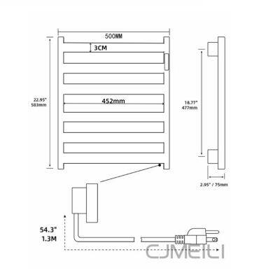 Bathroom Electric Heated Towel Rack, Towel Warmer for Bathroom, Wall Mounted Stainless Steel,Brushed Gold photo-5