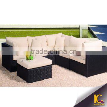 SGS PE rattan corner sofa used patio sale outdoor furniture cheap rattan garden sofa