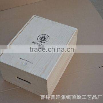 Wood Material and Recycled Materials Feature hinged wooden display box for wine