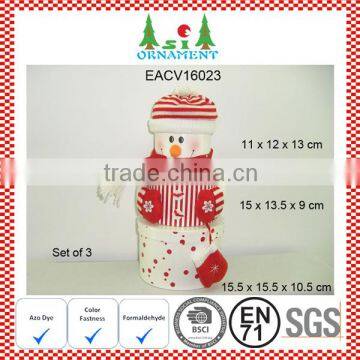 Red white snowman christmas box