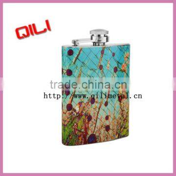 Overall water transfer stainless steel hip flask