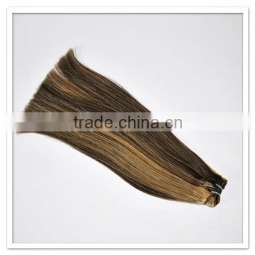 Brazilian human hair piano color silk straight import hair extension in guangzhou