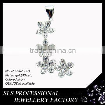 925 silver jewelry handmade crystal necklace hawaiian flower necklace