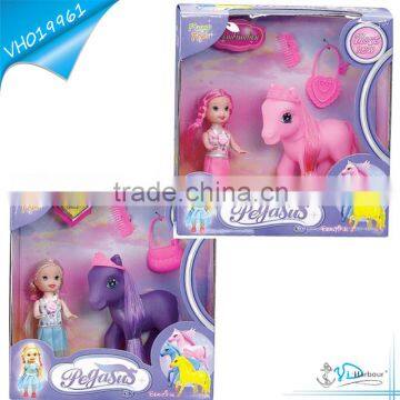 Popular Pink Rubber Horse Toy for Girls