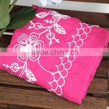 New Style Soft Long Cotton Flower Embroidery Hijab