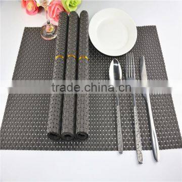 High quality PVC placemat pure color8*8 dark grey 45*30cm 110g table decoration