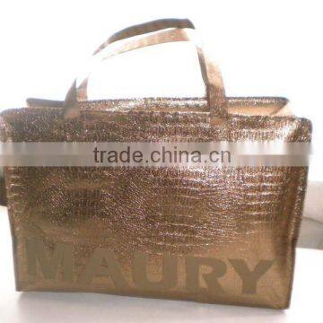 Metal color lamination bag, Copper Coated lamination PP non-woven bag, Promotional bag, Gift bag