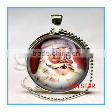 Vnistar wholesale hot Christmas jewelry Santa Claus pendent necklace for gift and party VN002