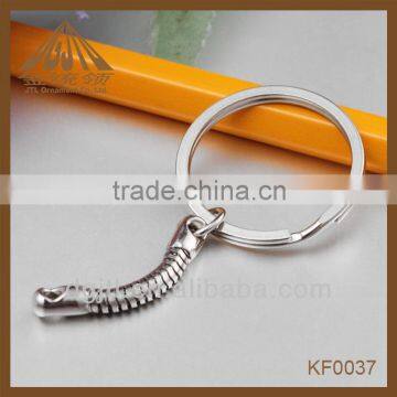 nickel plated 25mm Flat split key ring with snake chian