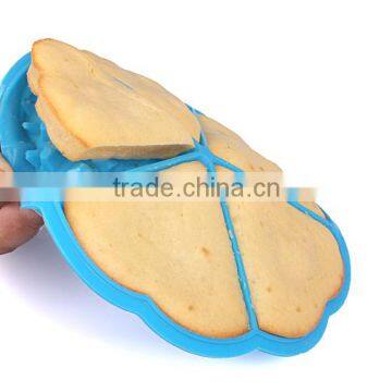 Hot sale food grade FDA and LFGB colorful heart shape silicone waffle cake mold cooking tools