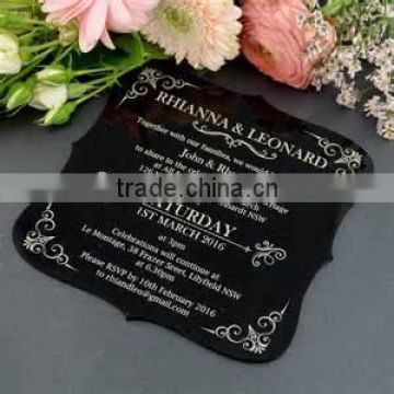 Beautiful lacework acrylic wedding invitation card PMMA invitation card design