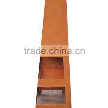 Outdoor Steel Fireplace Chimney With Rust Color photo-2