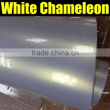 High Quality pearl chameleon white to gold vinyl with air free bubbles