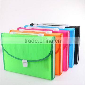 Hot Sale PP Decorative Expanding File Folder With Handle for Office Supply