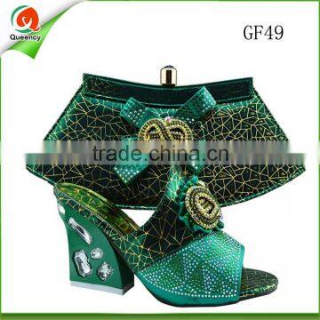 mint green italian shoe and bag set to match medium heel ladies sandals from guangzhou for wedding party