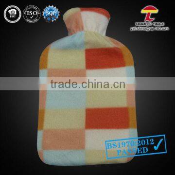 cheap hot water bottle with cover colourful rectangles