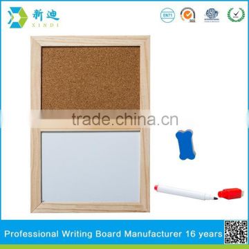 Lanxi xindi wood frame Eco-friendly half white board cork board on china