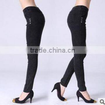 2014 European design elastane skinny popular fashion jeans