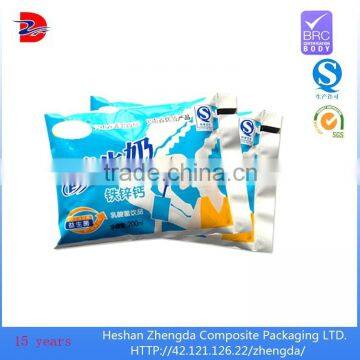 food grade heat seal plastic liquid packaging nut milk bag for plastic bag