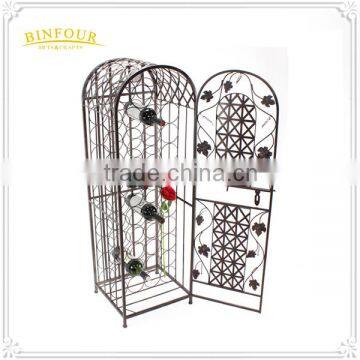 High Quality Solid Metal Display Rack Wrought Iron Wine Cabinet photo-3