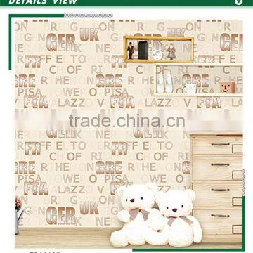 inexpensive foaming non woven wallpaper, lovely letters wall paper for kids bedroom , commercial wall mural company