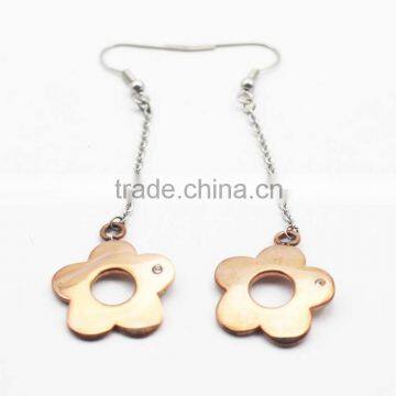 2016 Spring Autumn Flower Dangle Pendant Earrings Long Chain Earring