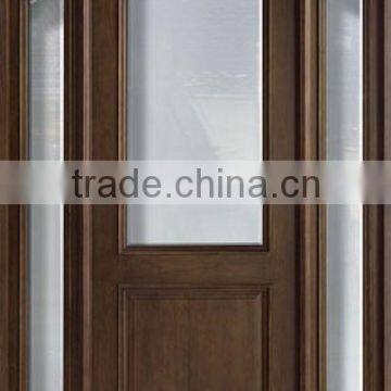 Arch Half Lite Glass Wooden French Doors Design With Side Lite DJ-S9100MAST