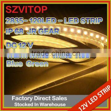 SV 2835 LED Strip - JR-GEAR IP68 DC12V 600 LEDs WARM WHITE 10Lm/LED , Flexible LED Strip Light,