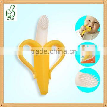 High Quality Safe Baby Teether Teething Ring Banana Silicone Toothbrush