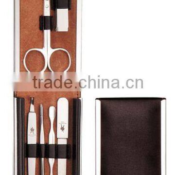 Manicure set case with PU bag and stainless steel accessories ST909-3W(black)