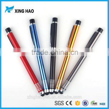 Slim 3 In 1 metal stylus touch pen multi colors cheap metal ballpoint pens for smartphone use