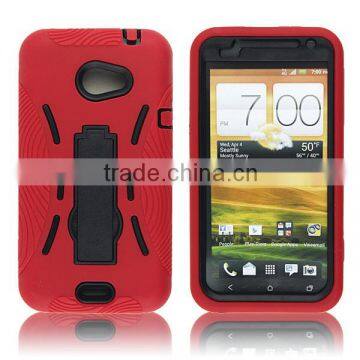 Heavy duty rugged kickstand combo silcone case for HTC EVO 4G LTE