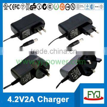 ac dc adapter charger 4.2v 2a 3.7v lithium polymer battery charger eu us uk au plug YJP-042200