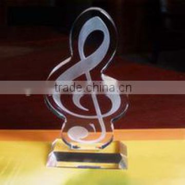 Popular new deisgn crystal music trophy award