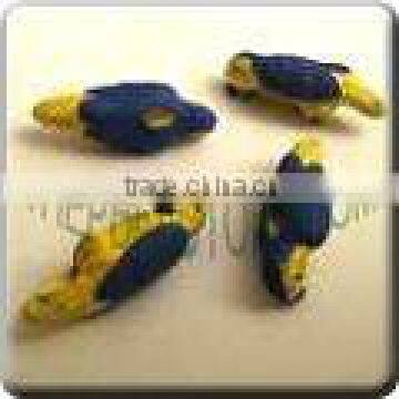 Ceramic small animal shape bead - Cute little Blue & Yellow Parrot