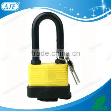 1-9/16in (40mm) Wide Long Shackle weatherproof Laminated Padlock, Non-Removable Key, Keyed Alike