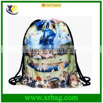 Women Mochila Man Gym bags Travel Backpack The Garden of Earthly Delights Printing Travel Drawstring Bag