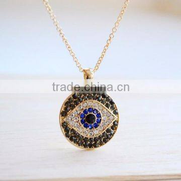 18K Gold 925 Sterling Silver Material Evil Eye Necklace Pendant