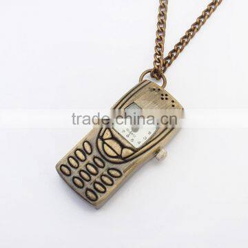 antique bronze color plated twist oval chain nickel lead & cadmium free Zinc Alloy Fashion Watch Necklace Pocket Watch