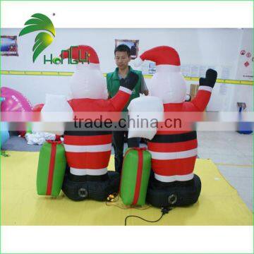 Kind-Hearted Hot Sale Giant Christmas Dolls Inflatables , Inflatable Santa Claus With Long White Beard