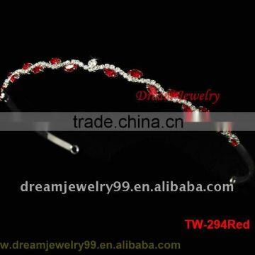 fashion peacock tiara red simple tiaras crystal sparking jewelry hot selling