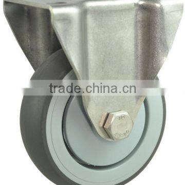 TPR stainless steel fixed caster wheel,plastic rubber castor