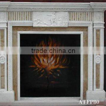 The marble garden fireplace hand carved stone sculpture for home