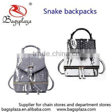 MK303 Wholesale fashion high quality snake skin animal backpack woman