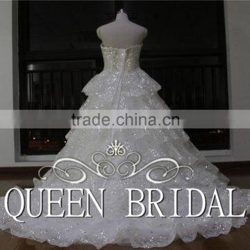 Real Works Luxury Bling Wedding Dresses Ball Gown in Turkey 2016 photo-3