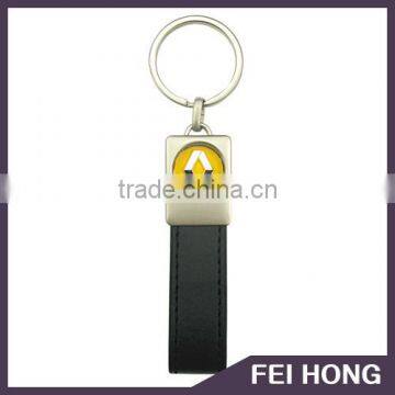 Wholesale black/blue color leather key holder with brand logo