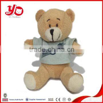 top quality plush brown bear doll teddy bear plush toy withT-shirt