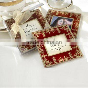 Wedding photo frame glass coaster for decoration