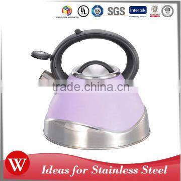 3L rubber coating handl single bottom tea kettle stainless steel whistling kettle